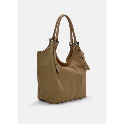 Kanvas tokalı shopper çanta